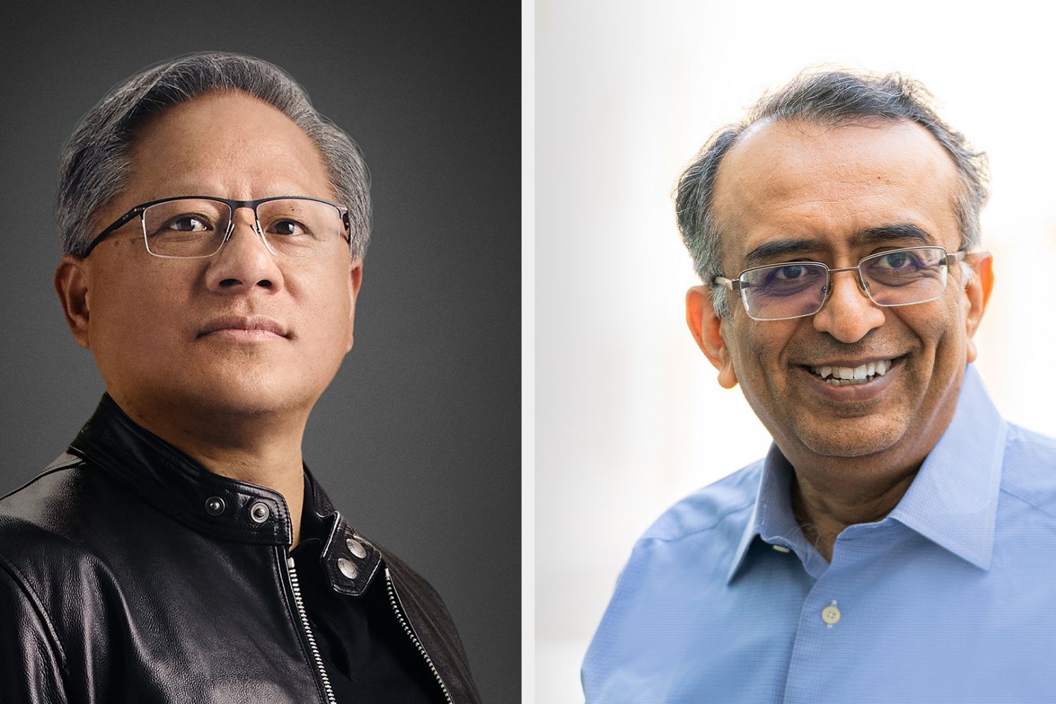 Jensen Huang fundador e CEO da NVIDIA e Raghu Raghuram CEO da VMware. Foto Divulgacao