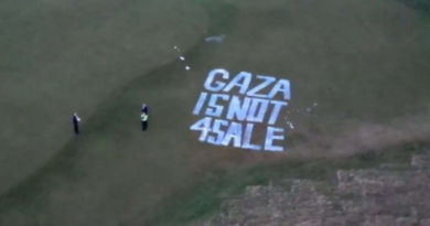 Ativistas pró-Palestina vandalizam complexo de golfe de Trump