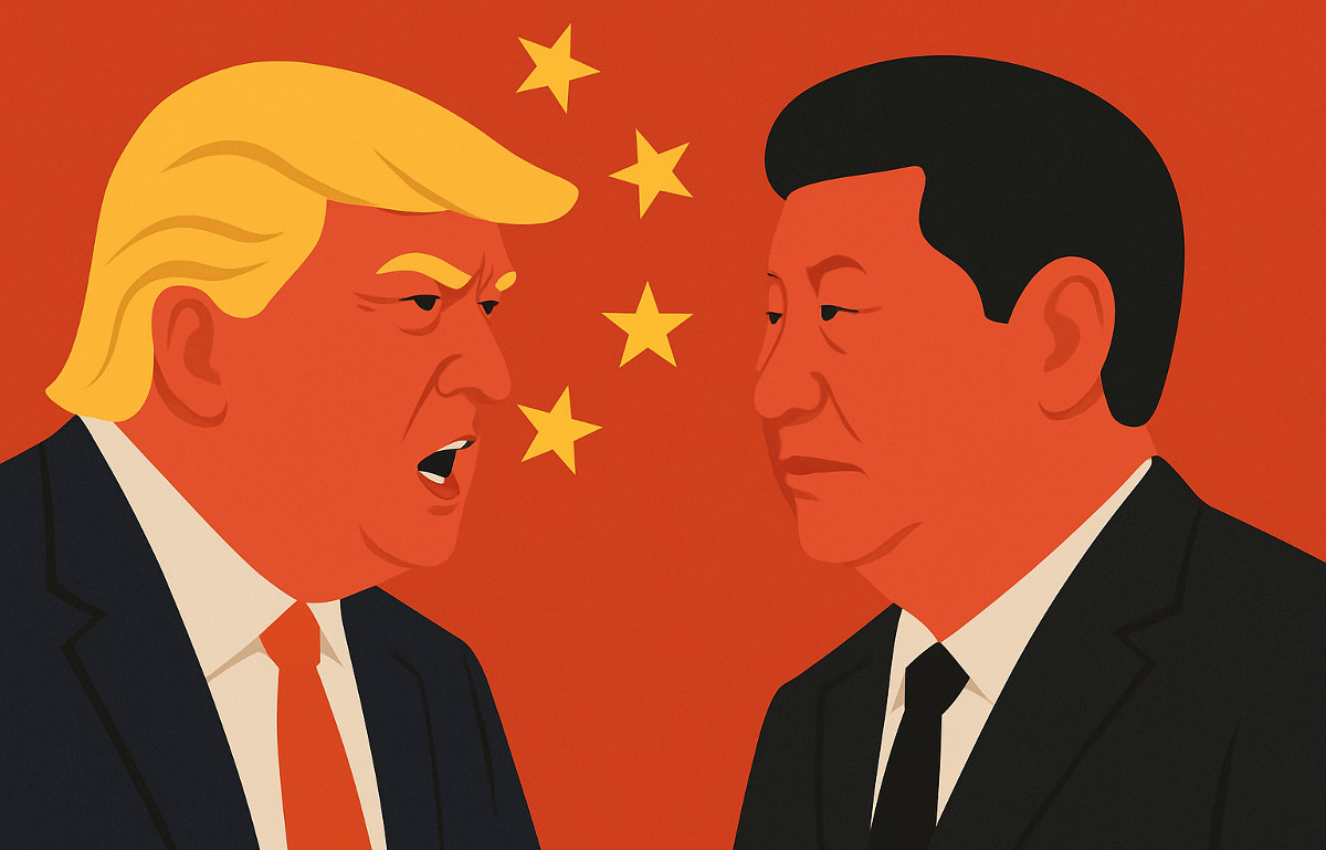 Trump vs. Xi Jiping: imagem gerada por IA (Chat GPT)