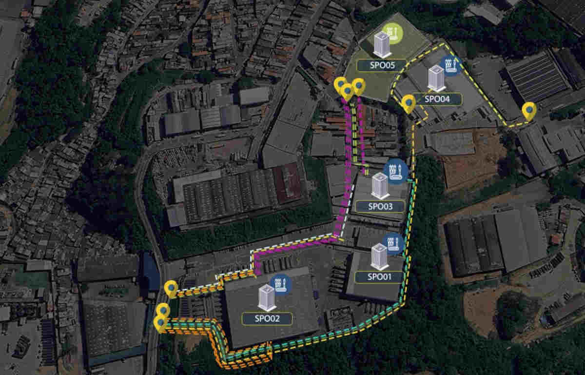 Mapa de data centers da Ascenty em SP