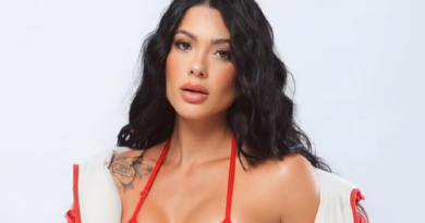 Namorada de Belo brilha em ensaio sensual e lança linha de biquínis
